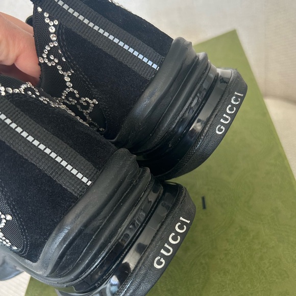 GUCCI Women's GG Crystal Embellished Run Sneakers - Picture 8 of 17